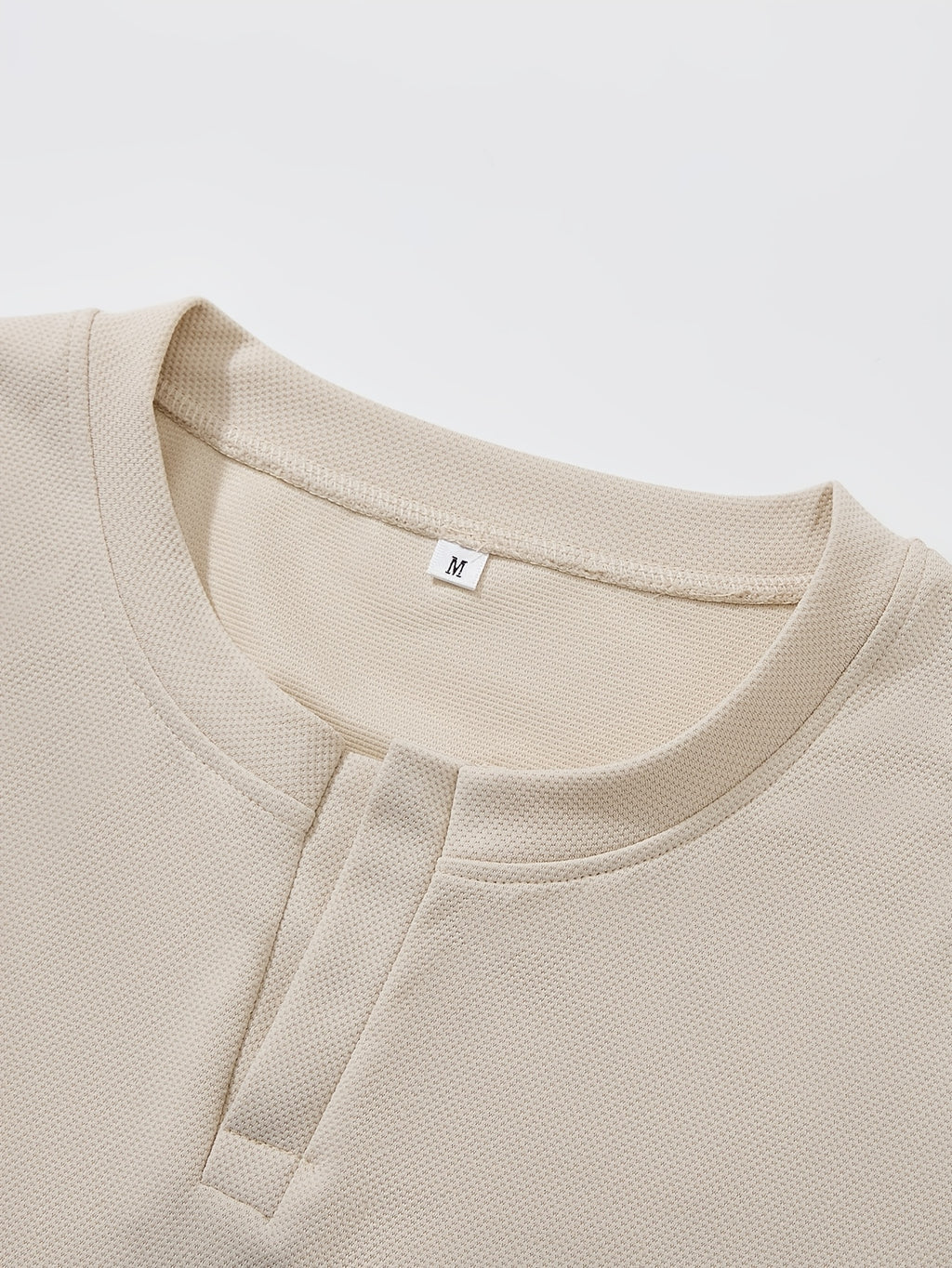Men'S Casual V-Neck Plaid Apricot Long-Sleeve T-Shirt, Suitable for Everyday Outdoor Wear, Running, Fitness, Fishing, And As a Gift, Knit - Apricot