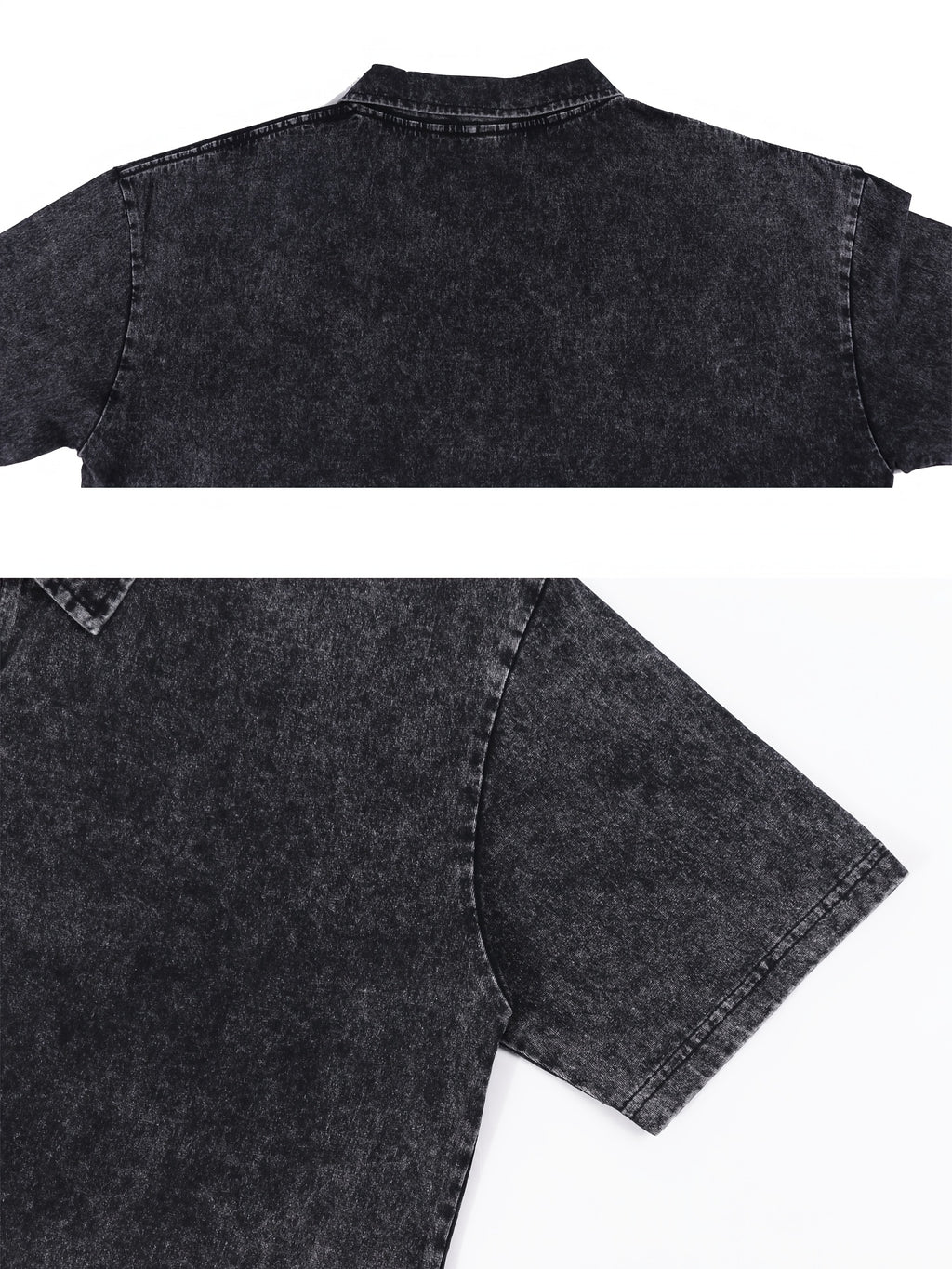Brooklyn 1957 Print Polo Shirt - Men'S Oversized Heavyweight 100% Vintage Washed Style, Loose Streetwear Top with Bold Letter Design, Distressed End, Large Size Round Neck Polo Short Sleeve Casual Shirt for Men And Teens, All-Season Wear - Black