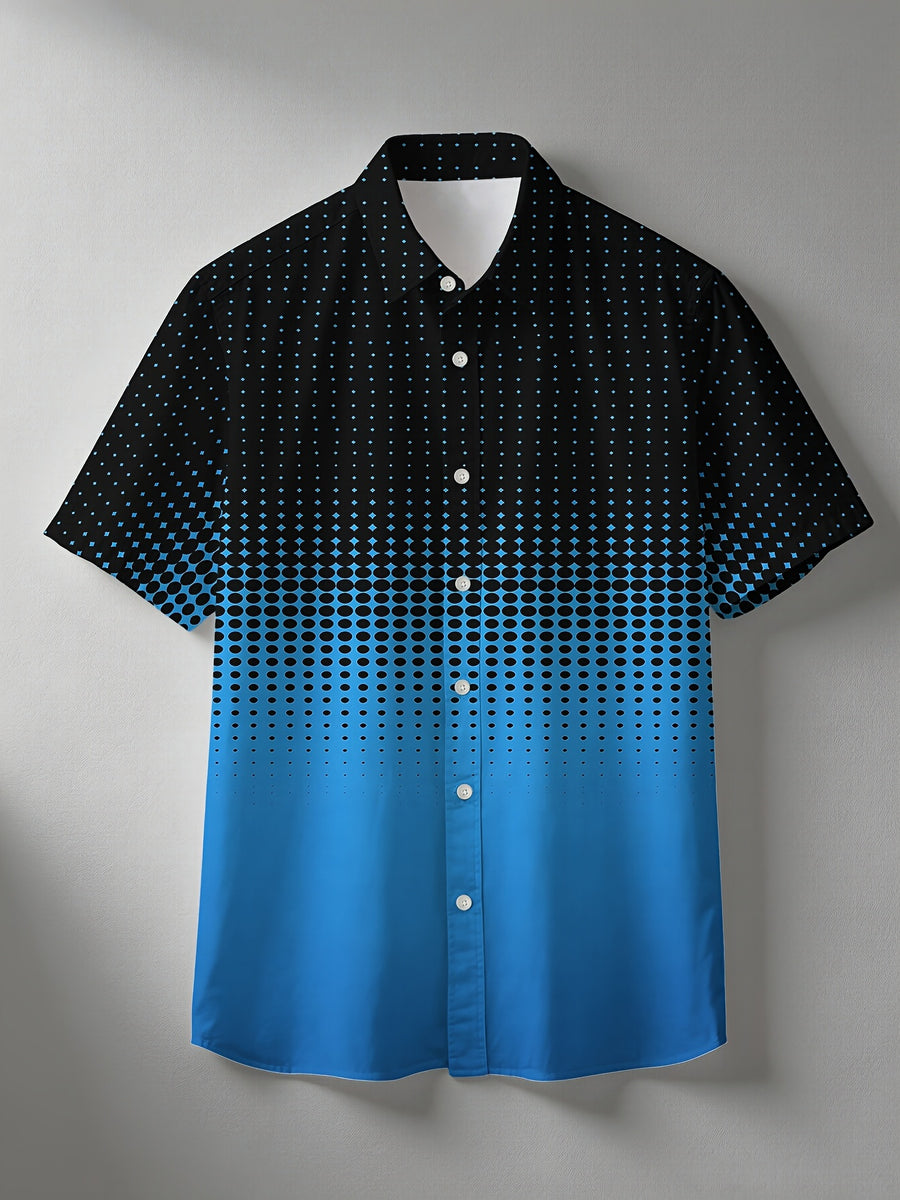 Men'S Short Sleeve Shirt, Hawaiian Style, Digital Print Unisex Floral Design, Youthful Beach Casual, Men'S Top - Mixed colors