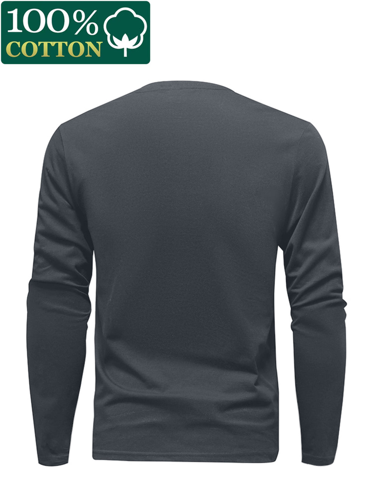 2pcs - 100% Men's Long Sleeve T-Shirt, Fabric, Comfortable and Breathable, Suitable for All Seasons, Essential for Casual Outings, Machine Washable - Combination Color 3