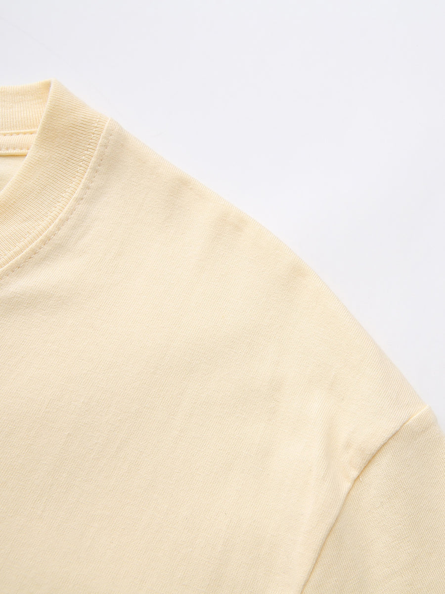 Men's Print Pure Cotton T-Shirt, Summer Fashion Vintage Trendy Casual Breathable Everyday Versatile Crew Neck Short Sleeve Top - Apricot
