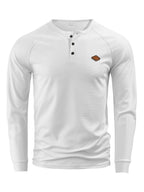 Men's 3pcs Raglan Henley Collar Waffle Long Sleeve Shirt, Soft High-Stretch Breathable Textured Polo, for Beach Vacation, Daily Outdoor Wear, Loose Fit, Multi-Color, Street Style, Half-Button Placket - White + Blue + Black