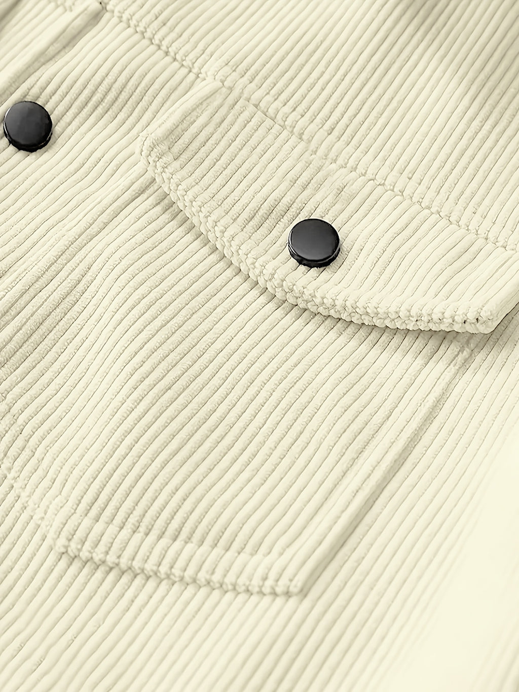 Meixishao OBM Autumn/Winter Solid Color with Random Print, Simple Encounter with Avant-Garde Cross-Border Fashion Jacket, Vintage Style Lapel Men's Corduroy Workwear Jacket Winter Clothes for Men - Milky White