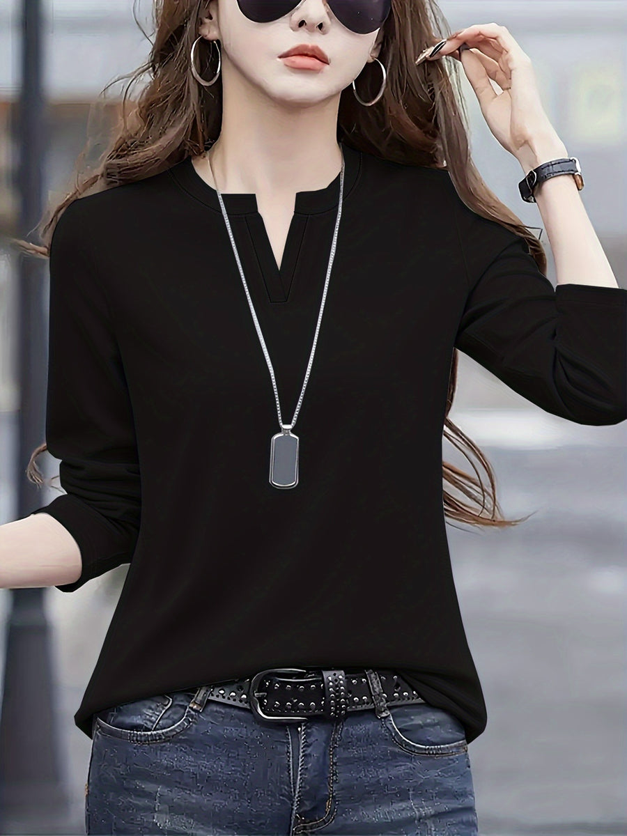 Elegant Fashionable Women'S Top | Solid Color, Regular Length, Suitable For Spring/Summer - Black
