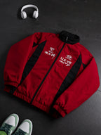 2026 Autumn/Winter New Men'S Color-Blocked Retro Stand-Up Collar Jacket Letter Street Trendy Jacket Regular Edition Fashionable Dressing Suitable for Multiple Scenarios Versatile Single Item - Red