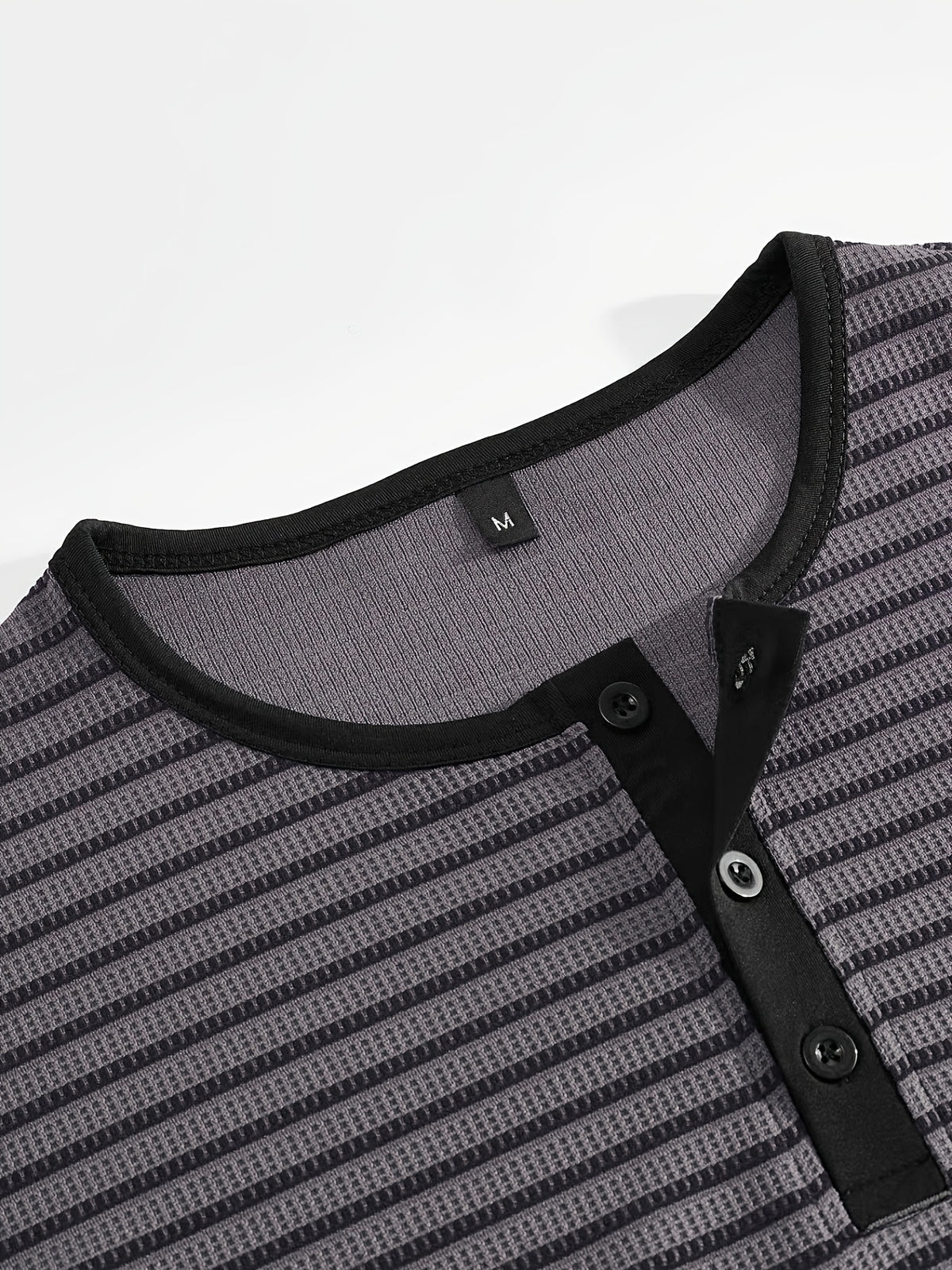 Men's Summer Short-Sleeve Color-Block Striped T-Shirt - Grey