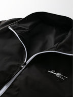 Men'S Sports Casual Jacket with a Contrasting Zipper Design And Print Details, Model JK5653 - Black