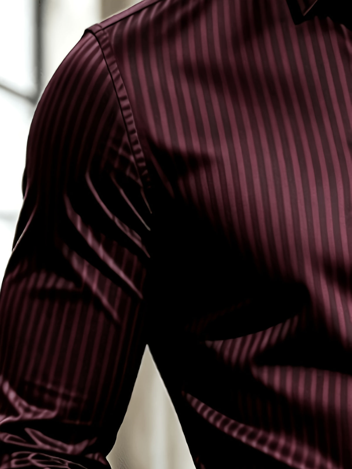 Vintage Money Suit Men'S Pinstripe Shirt - Navy Style, Button-Up Collar Suitable for Business, Office, And Casual Wear, Machine Washable - Shirt with Vertical Stripes, Regular Fit, Long Sleeve, Button-Up Shirt - Mixed Color 4