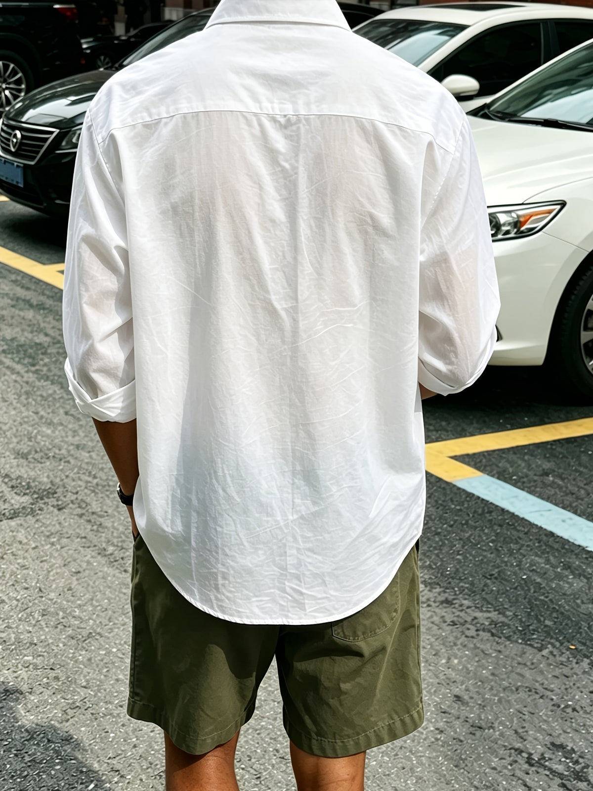 Men's Single-pc Shirt / Fishing / Hunting / Men's Outfits / Men's Designer Clothing / Spring and Autumn Four Seasons Casual Streetwear Outdoor Natural Material Shirt for Men, Comfortable Loose-Fit Long-Sleeve Thin Casual Shirt - White