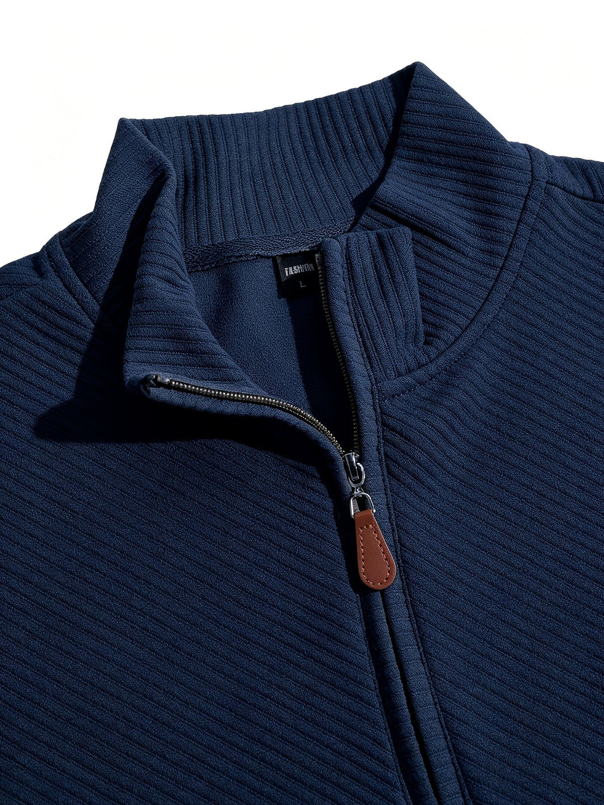 BOWZ Men's Casual Top, Solid Color Stand Collar Sweatshirt, Half-Zip Design, Warm Knit Henley Shirt, Skin-Friendly and Sweat-Absorbent, Simple, Casual, Fashionable, and Versatile, Men's Autumn/Winter Long-Sleeve Top, Suitable for Daily Leisure - Navy Color