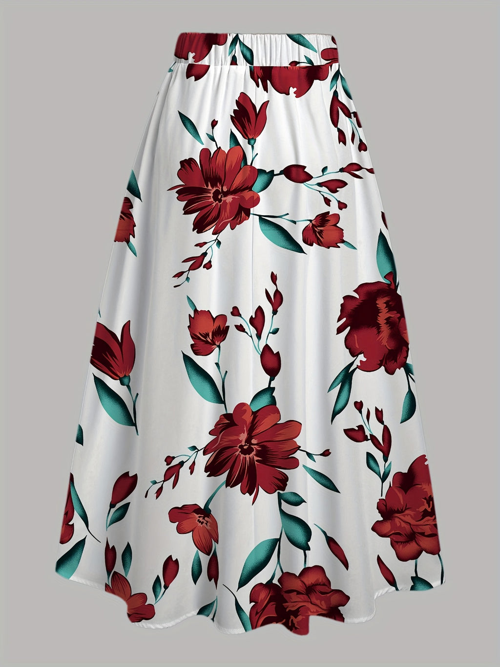 Summer Women'S Bohemian Print Midi Skirt, Stretchable Elastic Waist Casual Skirt - Multicolor 2