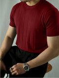 Men's Solid Rib-knit Top - Burgundy