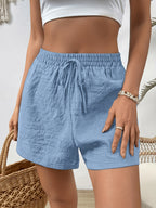 Elastic Waist Shorts - Light Blue