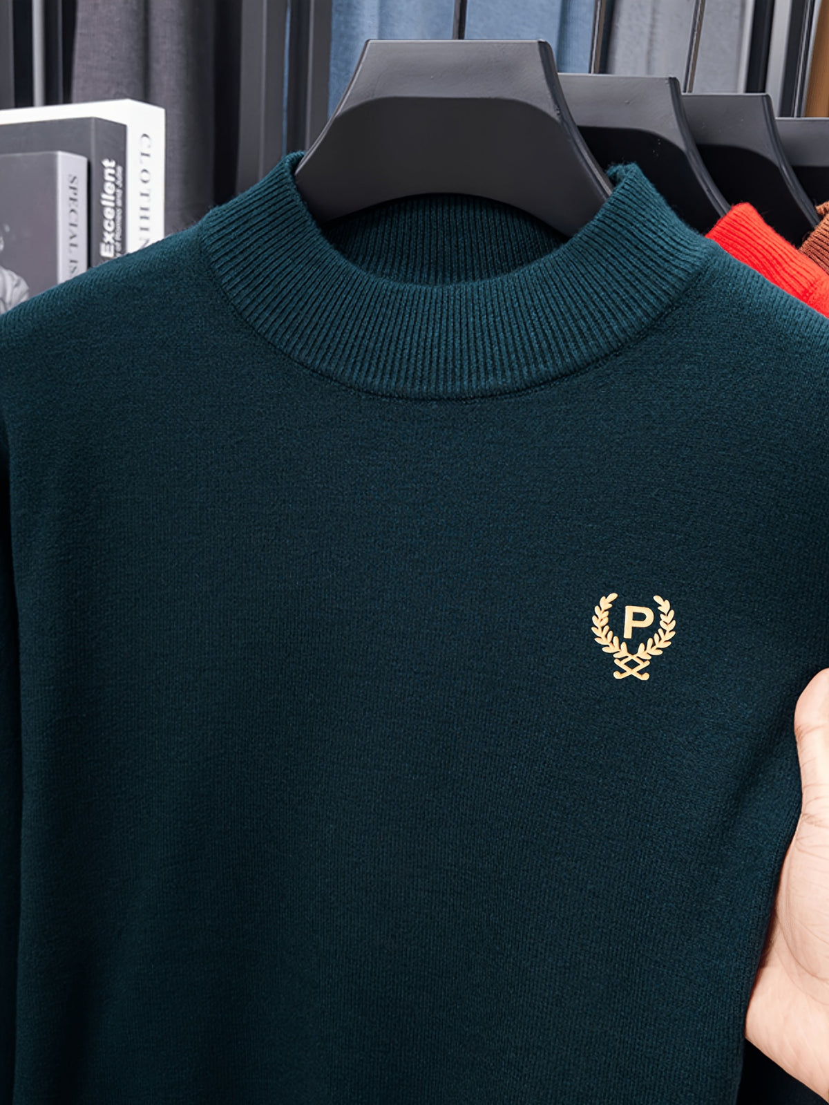 Minimalist City Round Neck Sweater Portable Daily Commute - Blackish Green