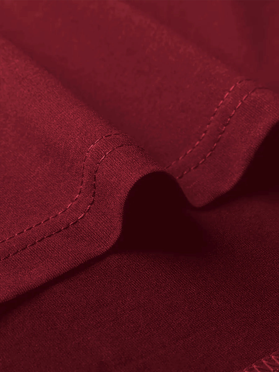 Men'S Casual Versatile Hooded Short-Sleeved T-Shirt, Lion Claw Mark Double-Sided Pattern, English Print - Burgundy