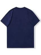 Men'S Original Parts Vintage Pattern Summer Casual Round Neck Short Sleeve T-Shirt - Navy Color