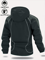 New Autumn/Winter Men's Trendy Hooded Casual Sport Jacket, Loose Fit Fashionable Versatile Jacket with Full-Body Drawstring Design, Outerwear Windbreaker JK5689 - Dark Gray