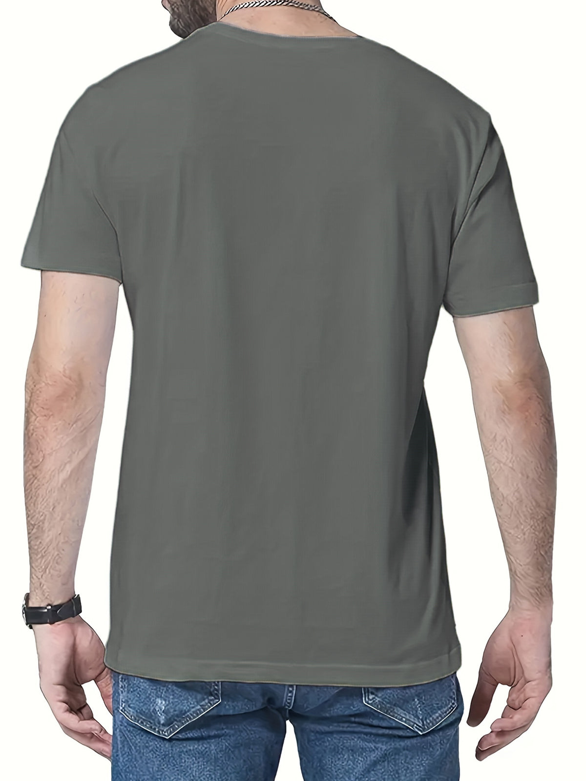 Trendy Printed T Shirts for Men, Regular Standard Fit Comfortable Short Sleeve Casual Tee, Versatile Everyday Fashion Outfit Top - Slate Grey