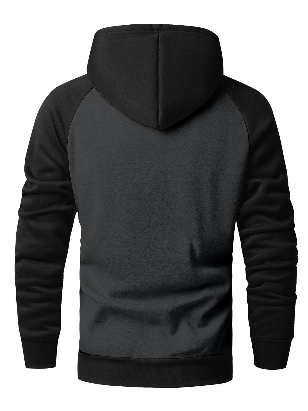 Men'S Hooded Sweatshirt with Color Block Design, Stylish And Versatile in Two Colors, Featuring a Color-Blocked Hood And Trendy Raglan Sleeves - Dark Gray