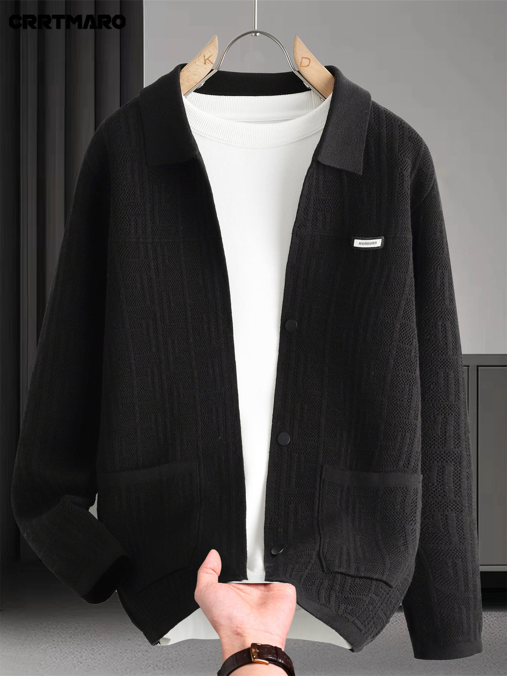 Men's Pullover Sweater, Warm Long Sleeve Casual Top for Fall and Winter - Black