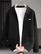 Men's Pullover Sweater, Warm Long Sleeve Casual Top for Fall and Winter - Black