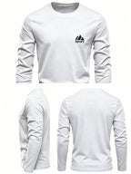 Men'S Spring And Autumn Thin Knitted Classic Solid Color Long-Sleeve T-Shirt 1pc, Casual Sports All-Match Inner Wear Men'S Long-Sleeve Tops - White