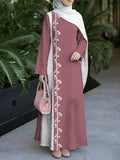 New Middle Eastern Style Muslim Elegant Robe, Featuring Middle Eastern Ethnic-inspired Prints and Maxi Dress Design, Suitable for Eid Al-Fitr and Eid Al-Adha. This Loose, Comfortable, and Breathable Long-sleeve Dress Is Perfect for Commuting - Mixed colors
