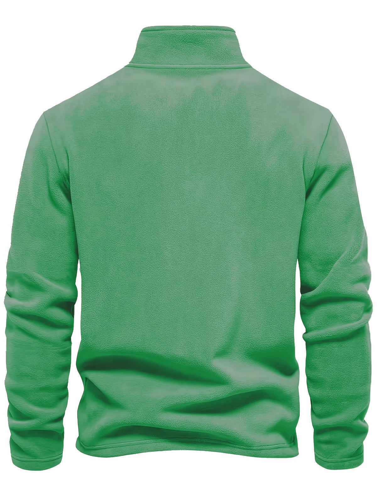 Men's Autumn/Winter Fashionable Simple Style Stand Collar Long Sleeve Sweatshirt 5pcs - Bright green + bright green + bright green + bright green + bright green