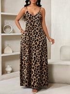 Summer Solid Color Spaghetti Strap Maxi Dress, Casual Off-Shoulder Elegant Casual Attire - Multicolor