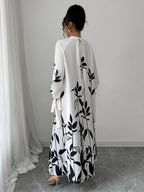 Fashionable and Versatile Printed Dress - White