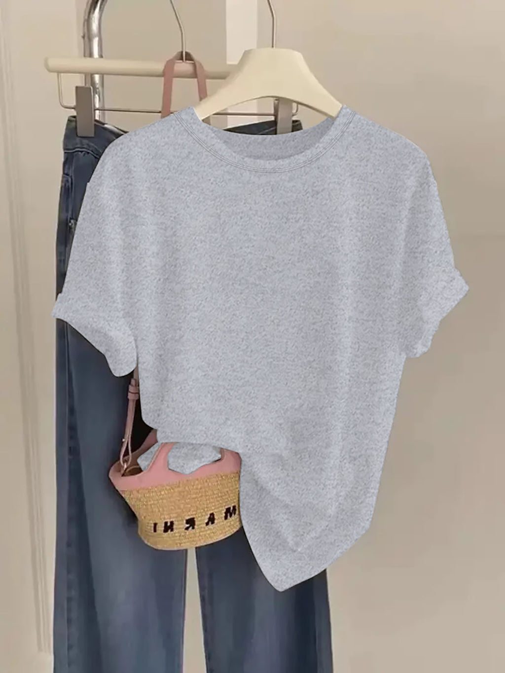 Yin Yang Cause and Effect Print Short Sleeve, Casual Women's Short Sleeve, Simple and Stylish Design, Versatile for Any Outfit, Suitable for Spring, Summer, and Autumn, Machine Washable, Comfortable Fit - Heather Grey