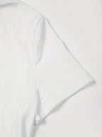 Women's Round Neck Short Sleeve T-Shirt with Bow Print - Loose Fit Casual Top, Medium Elastic Suitable for Spring Summer Casual Attire, Machine Washable Basic Bow Tie Shirt for Layering or Standalone Outfits - White