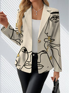 Autumn Women'S Fashion Wear Outdoor Travel Personalized Clothing Personalized Pattern Tops Printed Pattern Elegant Women'S Autumn Coat Exquisite Suit Jacket - Mixed colors
