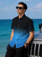 Men'S Short Sleeve Shirt, Hawaiian Style, Digital Print Unisex Floral Design, Youthful Beach Casual, Men'S Top - Mixed colors