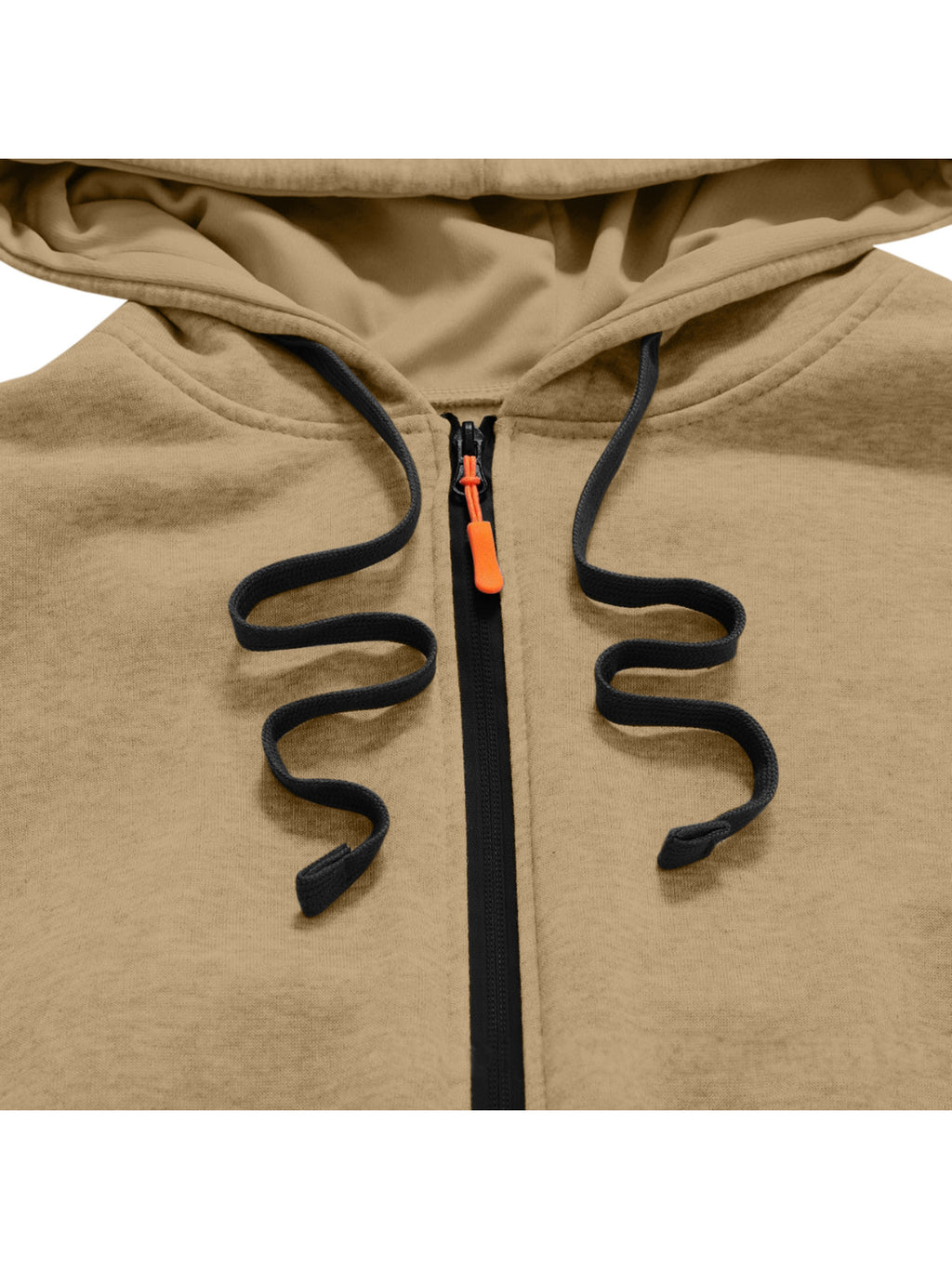 Men's Full-Zip Hooded Jacket with Mountain Print & Arm Zipper Pocket - Oversized Loose Fit Winter Coat, Hooded Streetwear Outerwear Suitable for, Urban Style, Machine Washable Warm Jacket - Khaki