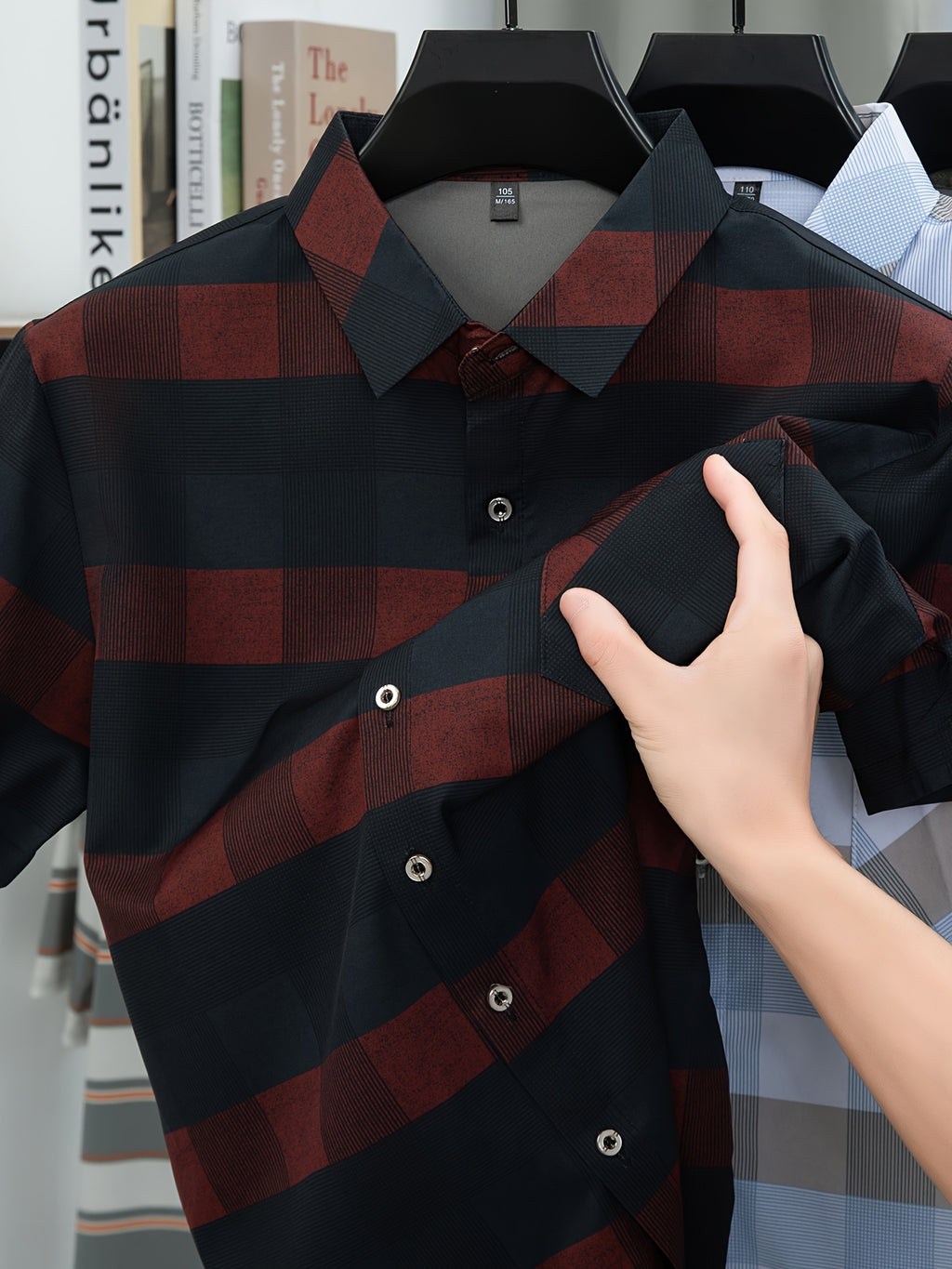 Men's Summer Short-Sleeve Cool Lightweight Trendy Color-Block Shirt - Mixed Color 3