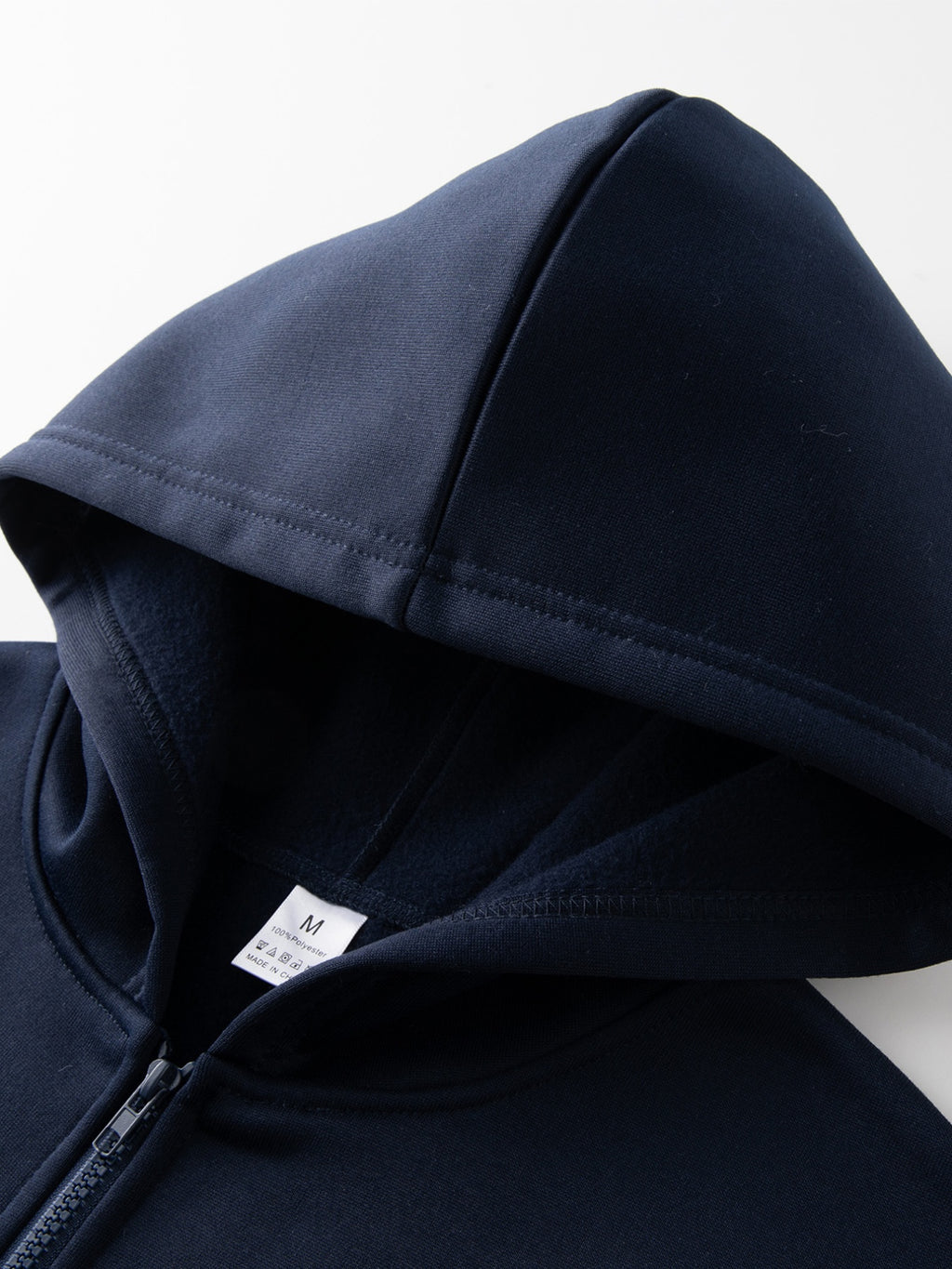 2026 New Men's Zip-Up Hoodie - Casual Pullover with Kangaroo Pocket, Stretch Fabric,  Letter Graphic Print, Versatile and Fashionable Style, Perfect Choice for Fall - Navy Color