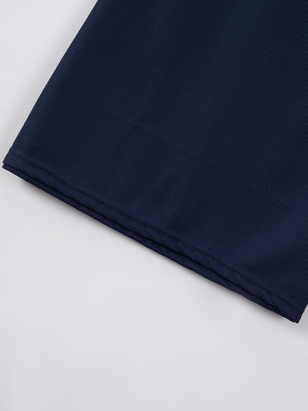 Men'S Fashion Men'S Tops Spring Summer Outdoor Casual Waffle Short Sleeve Men'S Henley Shirt - Navy Color