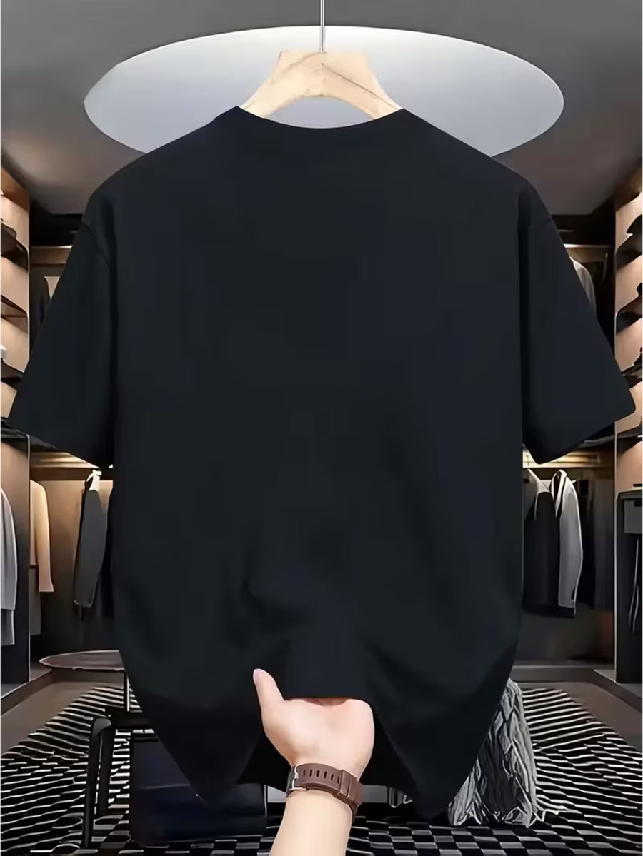 2026 Men's Fashion T-shirt, Featuring Los Angeles Trend Patterns and Prints. Lightweight and Breathable, It Is a Must-have for Daily Casual Wear. Suitable for Both Indoor and Outdoor Outfits. Essential for Trendy Men. - Black