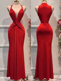 Women's Elegant Solid Color Satin Deep V-Neck Dress with Twist Knot Waist & Pleated - Cinching Wedding Bridesmaid Dress Suitable for Parties, Banquets, Prom, Special Occasions - Machine Washable Formal Attire - Burgundy