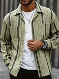 Men's Casual Long-sleeve Shirt, Suitable for Spring and Autumn Wear, an Essential Choice for Daily Work Commutes - fern green