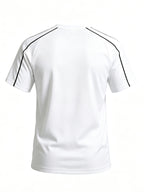 Spring and Autumn Thin, Quick-drying, Solid-color Knitted Printed Short-sleeved T-shirt, Casual Sports, Simple, Breathable and Comfortable, Home Daily All-match Tops - White