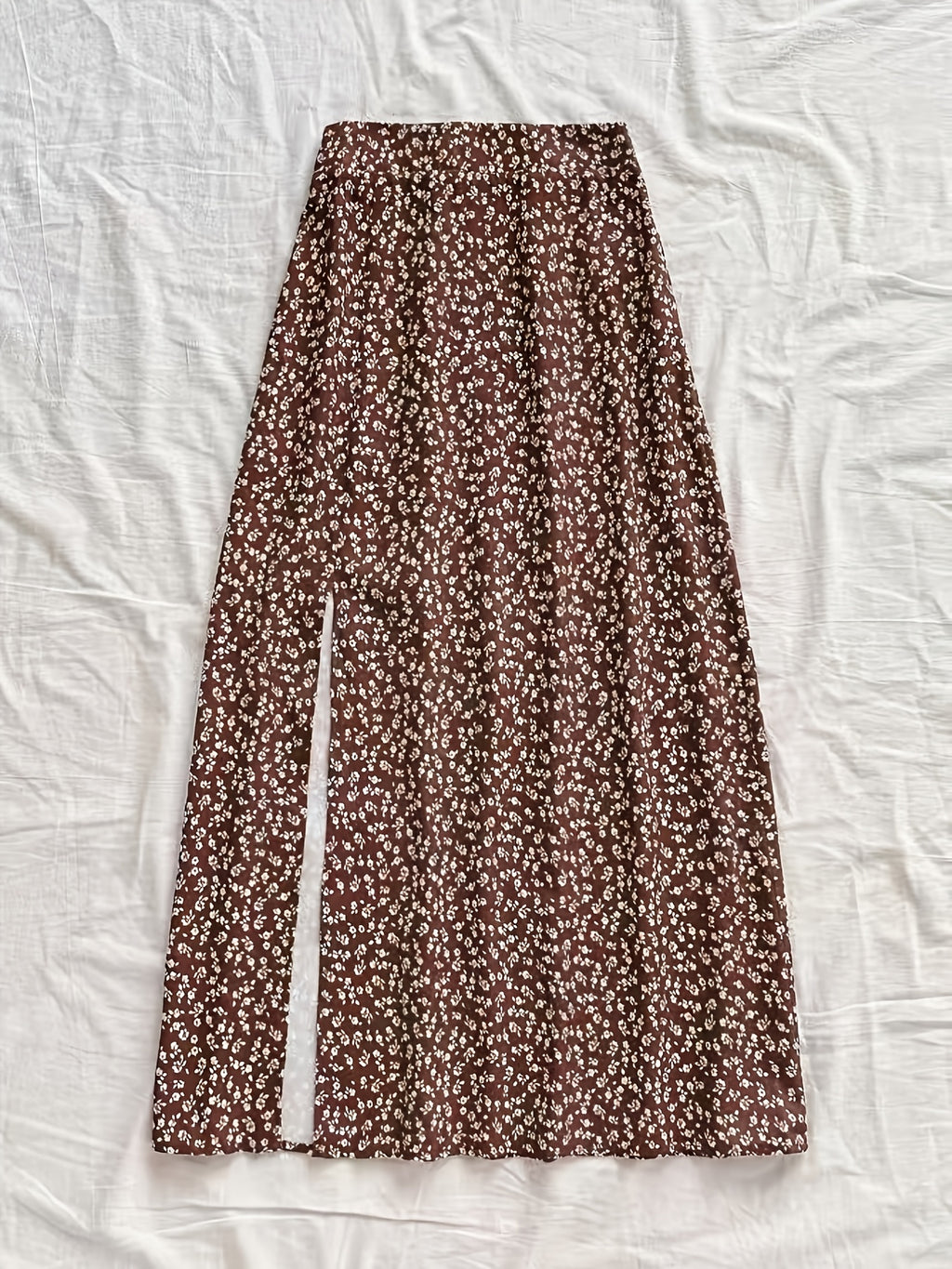 Item No.: ZD1127244 Spring/Summer Women's Simple, Fashionable, Casual, and Versatile Skirt - Coffee Floral