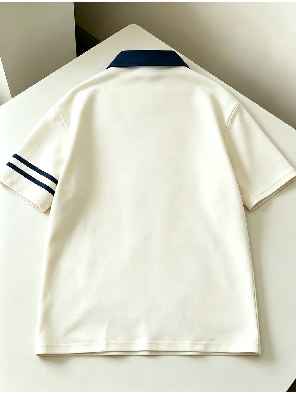 Spring Summer Outdoor Retro Men'S Color-Block Polo Vandelay Lettermanship Lapel T-Shirt - Apricot pin royal blue