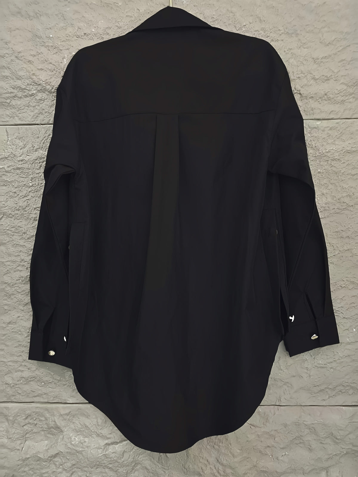 Women'S Solid Long Sleeve Shirt - Black
