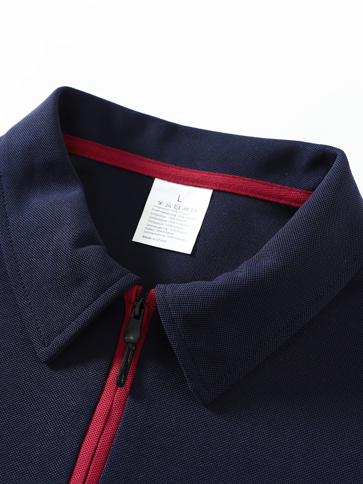 Summer New Men'S Half-Zipper Collar Short Sleeve Polo Shirt Casual Loose All-Match Polo Shirt - Navy Color