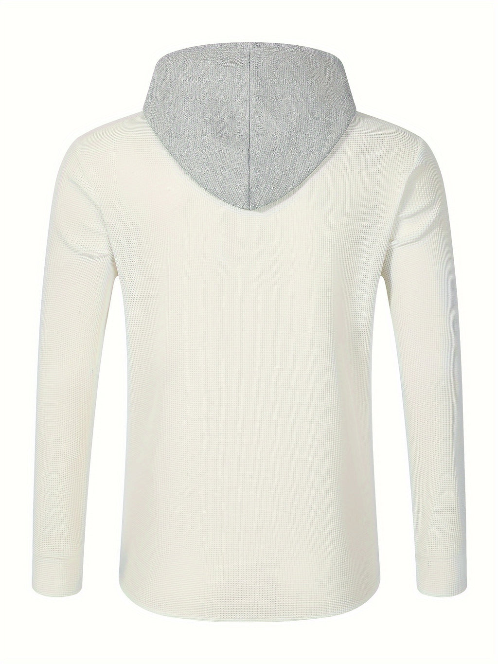 Men's Casual Hooded Jacket - Soft, Breathable Polyester with Button-Up Design & Pockets | Perfect for Spring, Fall & Outdoor Activities, Long Sleeve, Fashion, Daily, Leisure Style, Conventional Version - White
