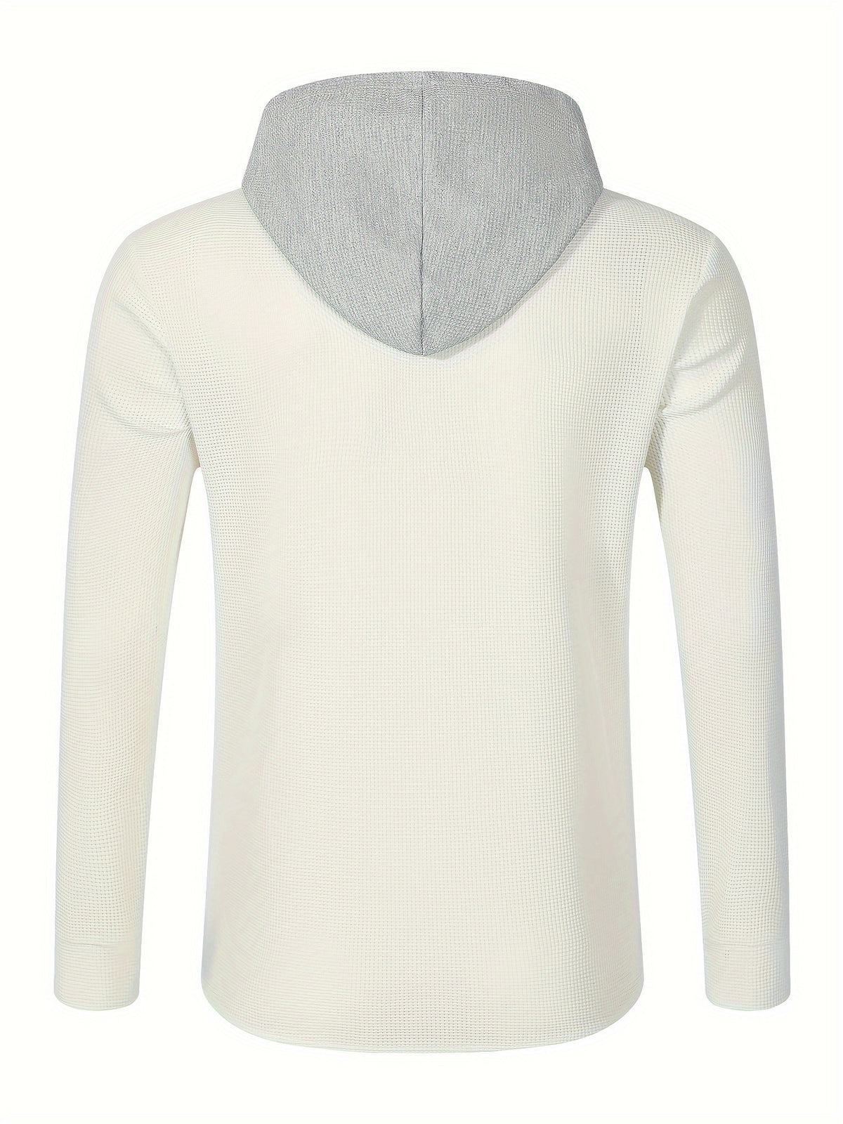 Men's Casual Hooded Jacket - Soft, Breathable Polyester with Button-Up Design & Pockets | Perfect for Spring, Fall & Outdoor Activities, Long Sleeve, Fashion, Daily, Leisure Style, Conventional Version - White