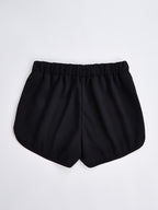 Women's Shorts with "OK" Letter Pattern, Fashionable Casual Shorts - Black
