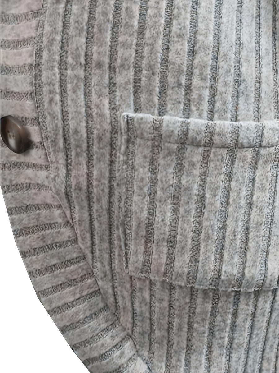 Women'S Casual Jacket, All-Season Elegant Long Sleeve Blazer - Grey
